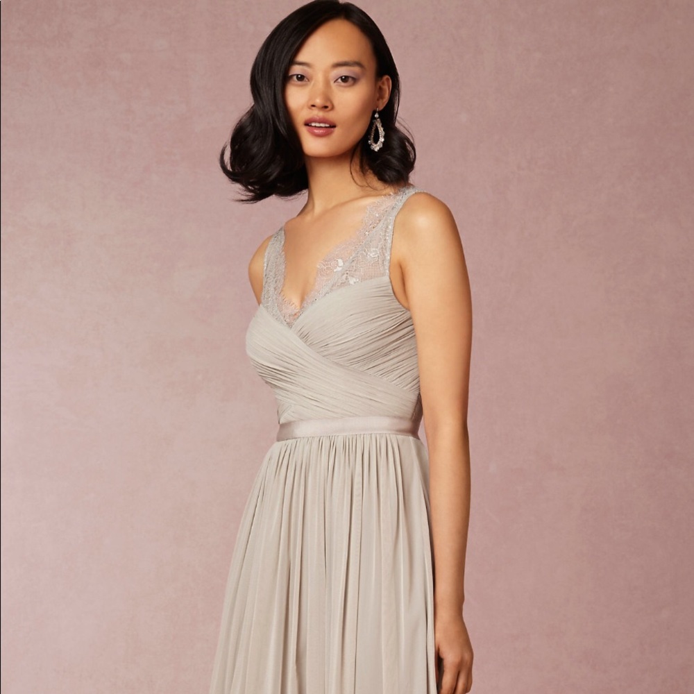 Elegant boho BHLDN beige gown
